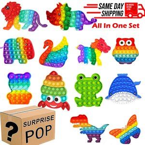 Pack of 10 Animal Shaped Easter Pop It Fidget Combo Pack